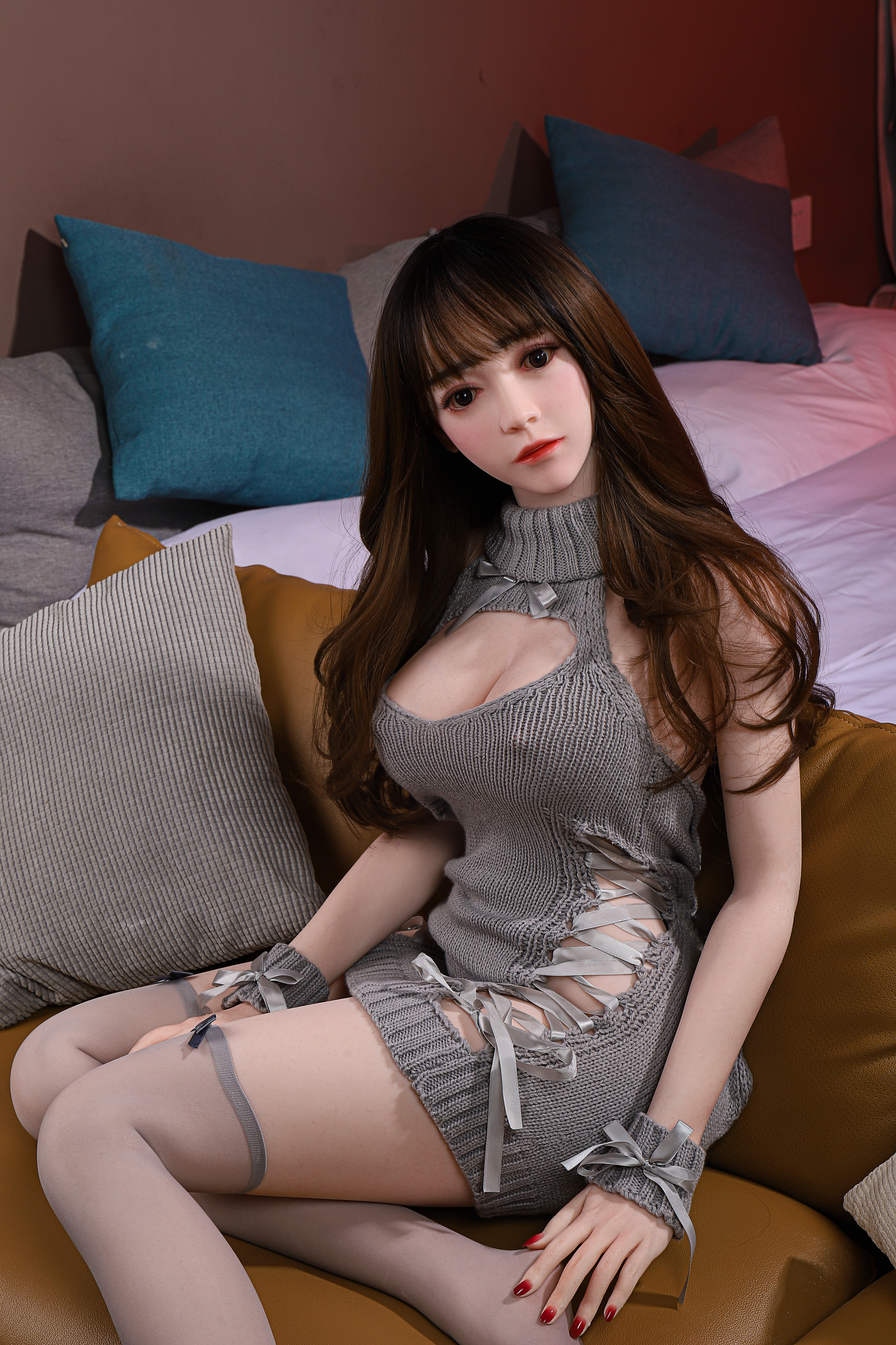 Gracie - Black Hair Realistic Silicone Head Sex Doll