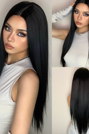 Black Straight Long Wig for Sex Doll