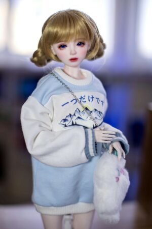 Hilary – 1ft7(50cm) Blonde Tiny Sex Doll With BJD Head