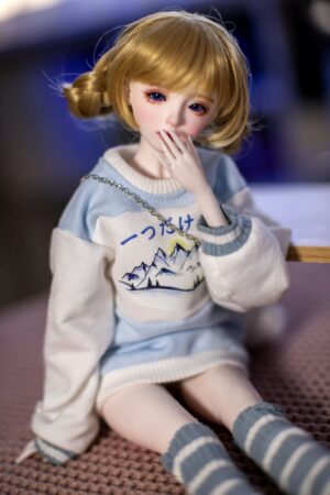 Hilary – 1ft7(50cm) Blonde Tiny Sex Doll With BJD Head