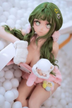 Atsuko - Green Hair Big Breasts Anime Sex Doll with PVC Head