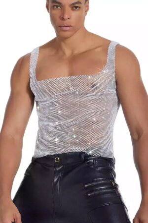 Sparkling Diamond Casualvest for Gay Sex Doll