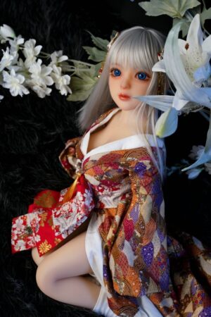 Plum - 2ft6(80cm) Japanese Tiny Sex Doll with Silver Hair